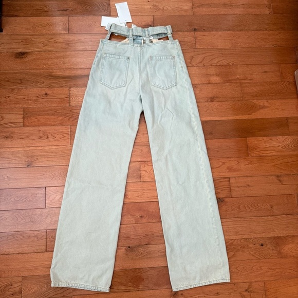 Maison Margiela Jeans Cut Out Light Blue Women's Wide-Leg Jeans Designer size 2 - Picture 10 of 11
